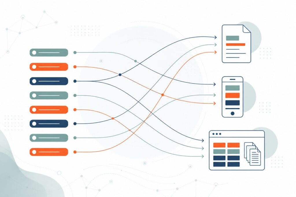 Grafik Topic-Orientierung und wie aus Topics Informationsprodukt entstehen